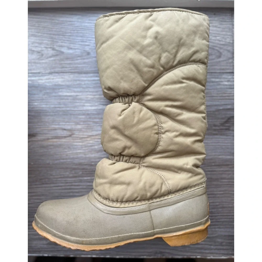 Vintage Sorel Winter Snow Boots Puffer Quilted Insulated Warm Tall Boots Women's